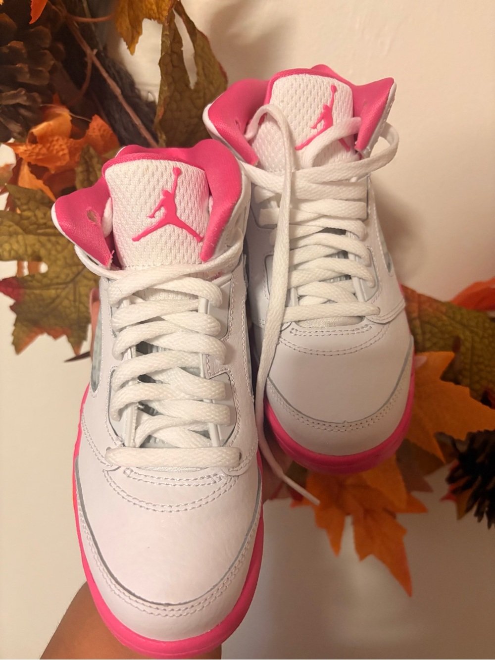 Jordan Kids' White & Hot Pink Jumpman Sneakers